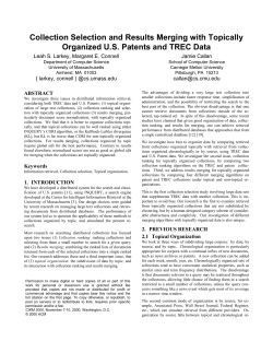 Collection Selection and Results Merging with Topically Organized