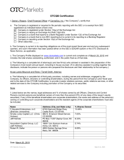 OTCQB Certification