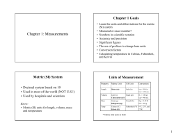 Chapter 1: Measurements