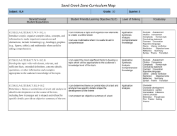Sand Creek Zone Curriculum Map