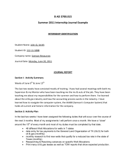 Co-Op Bi-Weekly Journal Example