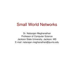 Small World Networks - Jackson State University