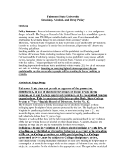 Smoking alcohol and drugs policy