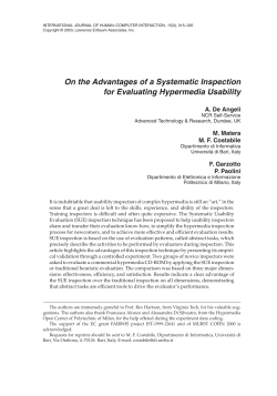 On the Advantages of a Systematic Inspection for Evaluating
