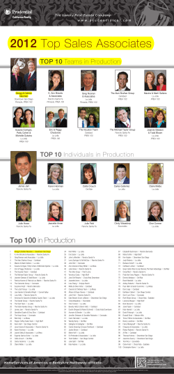 2012 Top Sales Associates