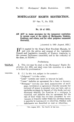 mortgagees` rights restriction.