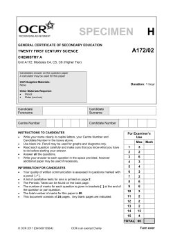 Unit A172/02 - Chemistry modules C4, C5, C6