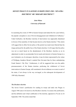 SOVIET POLICY IN EASTERN EUROPE POST