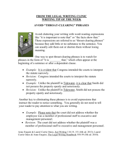 Avoiding &ldquo;Throat-Clearing&rdquo; Phrases