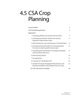 4.5 CSA Crop Planning