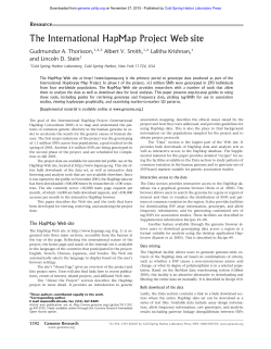 The International HapMap Project Web site