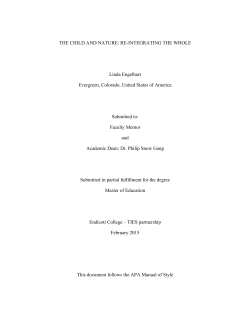 THE CHILD AND NATURE - American Montessori Society