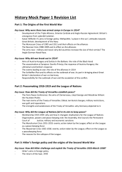 History Mock Paper 1 Revision List