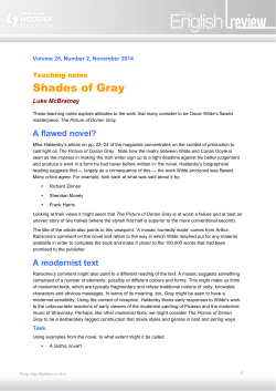 Teaching notes: The Picture of Dorian Gray