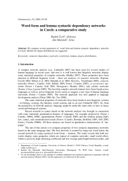 Word form and lemma syntactic dependency networks