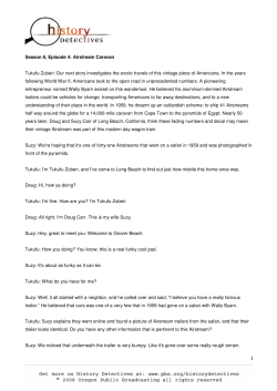 Season 6, Episode 4: Airstream Caravan Tukufu Zuberi: Our next