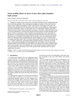 Ocean loading effects on stress at near shore plate boundary fault