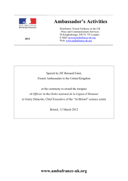 Ambassador`s Activities