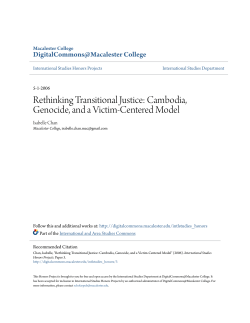 Rethinking Transitional Justice: Cambodia, Genocide, and a Victim