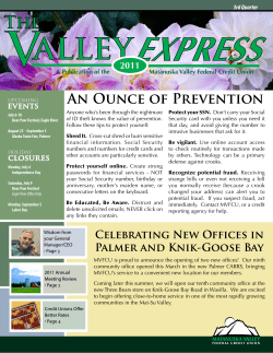 An Ounce of Prevention - Matanuska Valley Federal Credit Union