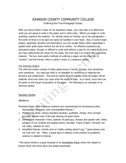 Outlining the Five Paragraph Essay