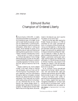 Edmund Burke: Champion of Ordered Liberty