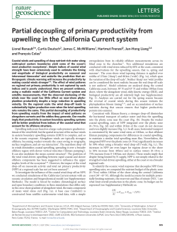 Partial decoupling of primary productivity from upwelling in the
