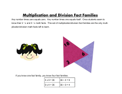 Multiplication and Division Fact Families