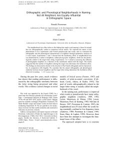 Orthographic and Phonological Neighborhoods