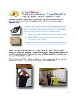 Teaching Ideas Showcase: &ldquo;Toy and Movable&rdquo; or &ldquo;Pop