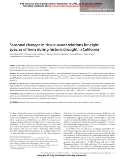 Seasonal changes in tissue-water relations for eight species of ferns