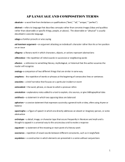 AP LANGUAGE AND COMPOSITION TERMS