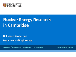Nuclear Energy Research in Cambridge