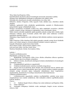 ISINGENISO Thina, Bantu baseNingizimu Afrika