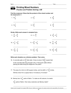 Dividing Mixed Numbers