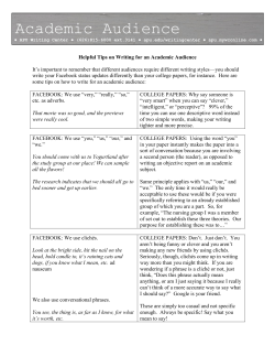Helpful Tips on Writing for an Academic Audience