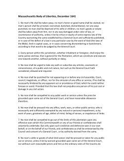 Massachusetts Body of Liberties, December 1641