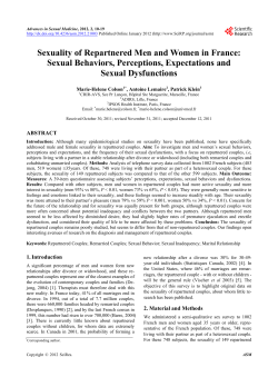 Sexuality of Repartnered Men and Women in France: Sexual