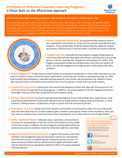 Principles of Effective Expanded Learning Programs
