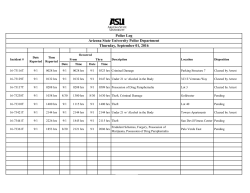 Police Log Arizona State University Police Department Thursday
