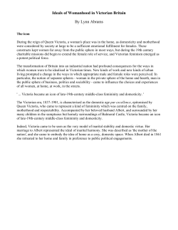 Ideals of Womanhood in Victorian Britain By Lynn Abrams