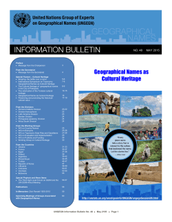 Geographical Names as Cultural Heritage - UNSD