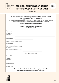 D4 form - Drivers Medicals