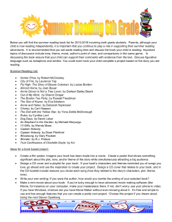 Below you will find the summer reading book list for 2015