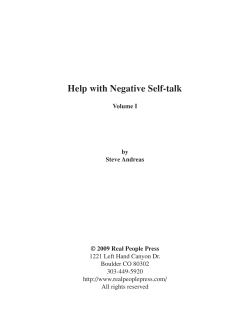 Help with Negative Self-talk