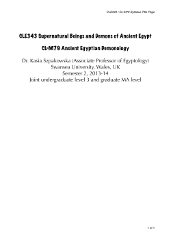Supernatural Beings and Demons of Ancient Egypt