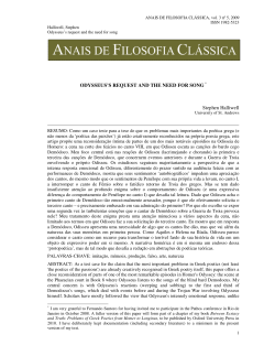 ODYSSEUS`S REQUEST AND THE NEED FOR SONG Stephen