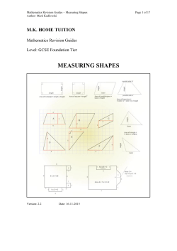 Measuring Shapes - MK Home Tuition