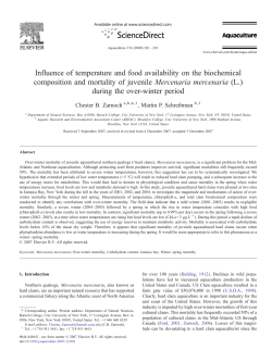 Influence of temperature and food availability on the biochemical