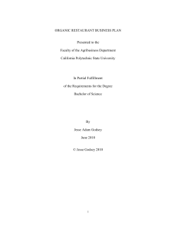 Organic Restaurant Business Plan